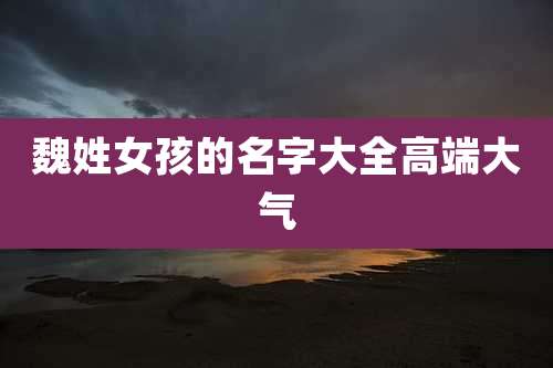 魏姓女孩的名字大全高端大气