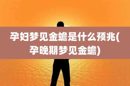 孕妇梦见金蟾是什么预兆(孕晚期梦见金蟾)