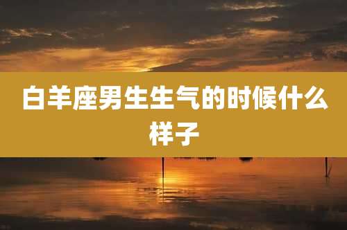 白羊座男生生气的时候什么样子