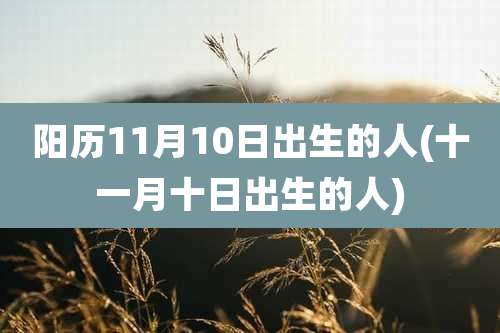 阳历11月10日出生的人(十一月十日出生的人)