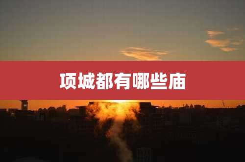 项城都有哪些庙