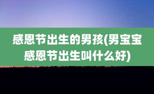 感恩节出生的男孩(男宝宝感恩节出生叫什么好)