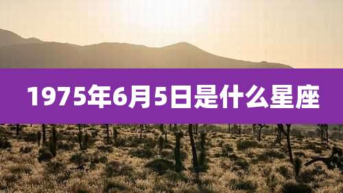 1975年6月5日是什么星座