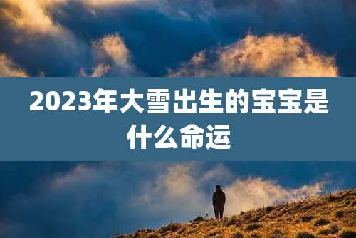 2023年大雪出生的宝宝是什么命运
