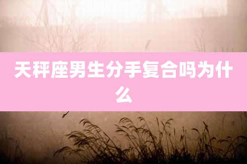 天秤座男生分手复合吗为什么