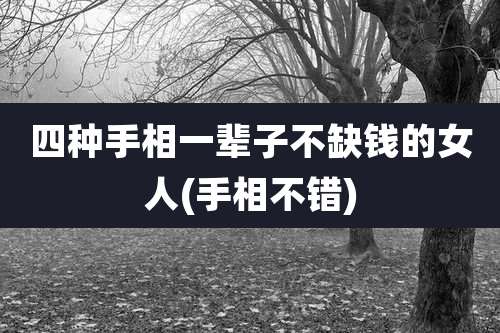 四种手相一辈子不缺钱的女人(手相不错)