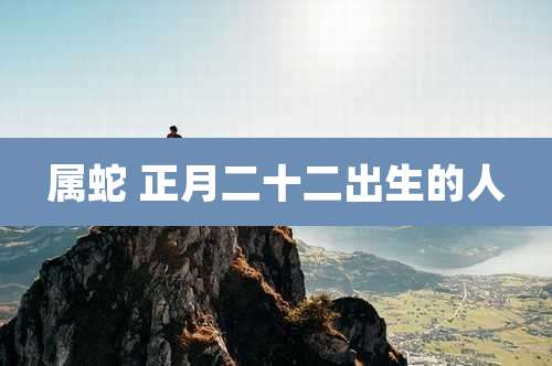 属蛇 正月二十二出生的人