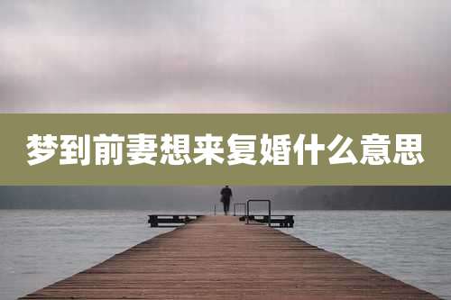 梦到前妻想来复婚什么意思