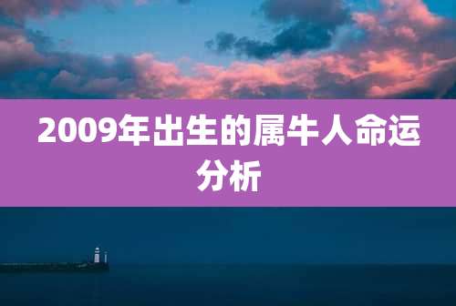 2009年出生的属牛人命运分析