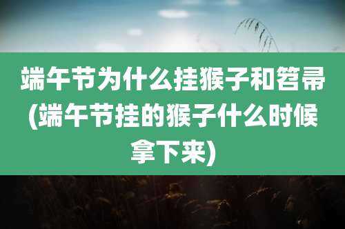 端午节为什么挂猴子和笤帚(端午节挂的猴子什么时候拿下来)