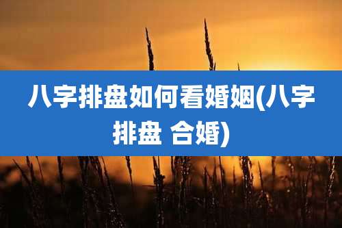 八字排盘如何看婚姻(八字排盘 合婚)