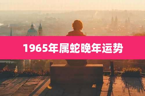 1965年属蛇晚年运势