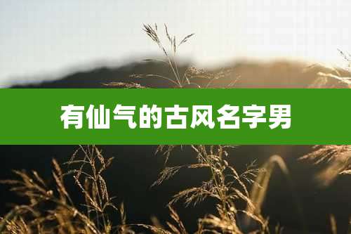有仙气的古风名字男
