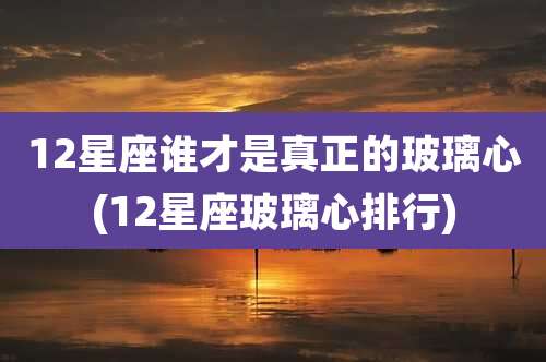 12星座谁才是真正的玻璃心(12星座玻璃心排行)