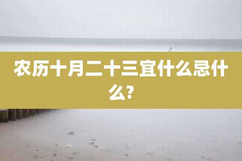 农历十月二十三宜什么忌什么?