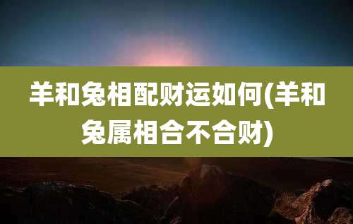 羊和兔相配财运如何(羊和兔属相合不合财)