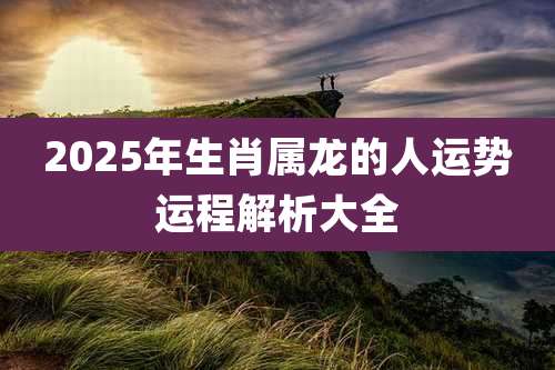 2025年生肖属龙的人运势运程解析大全