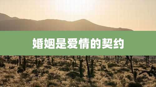 婚姻是爱情的契约