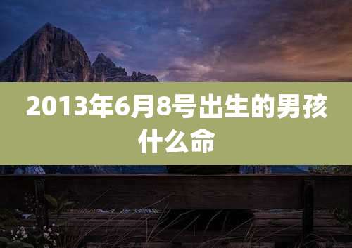 2013年6月8号出生的男孩什么命