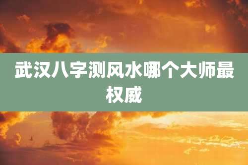 武汉八字测风水哪个大师最权威