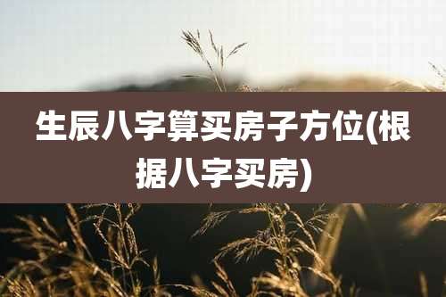 生辰八字算买房子方位(根据八字买房)