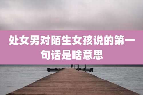 处女男对陌生女孩说的第一句话是啥意思