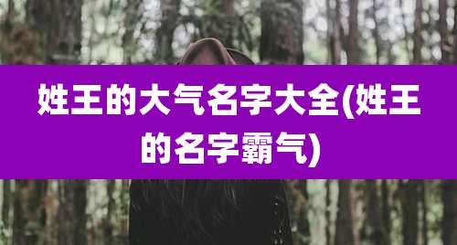 姓王的大气名字大全(姓王的名字霸气)