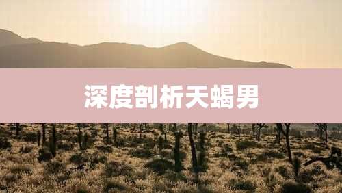深度剖析天蝎男