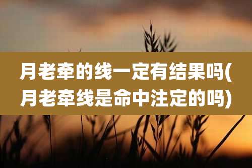 月老牵的线一定有结果吗(月老牵线是命中注定的吗)