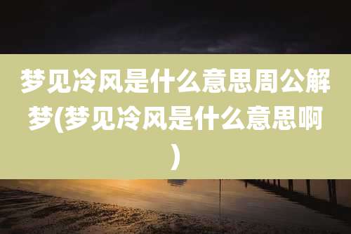梦见冷风是什么意思周公解梦(梦见冷风是什么意思啊)