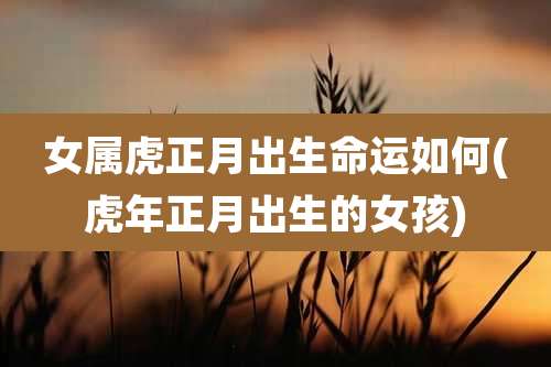 女属虎正月出生命运如何(虎年正月出生的女孩)