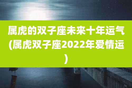属虎的双子座未来十年运气(属虎双子座2022年爱情运)