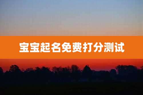 宝宝起名免费打分测试