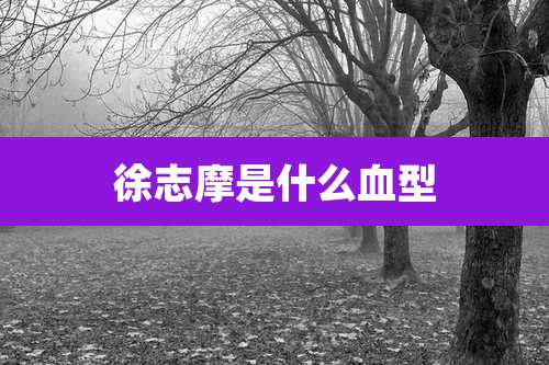 徐志摩是什么血型