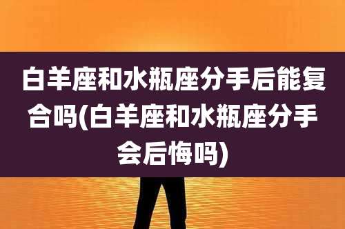 白羊座和水瓶座分手后能复合吗(白羊座和水瓶座分手会后悔吗)