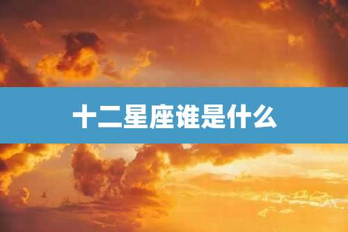 十二星座谁是什么
