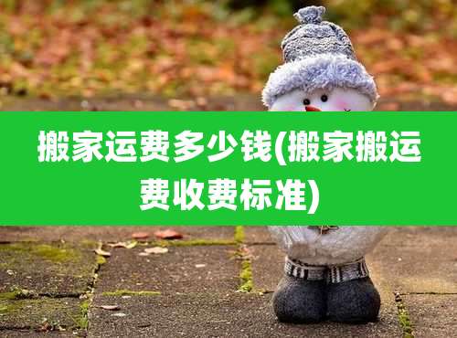 搬家运费多少钱(搬家搬运费收费标准)