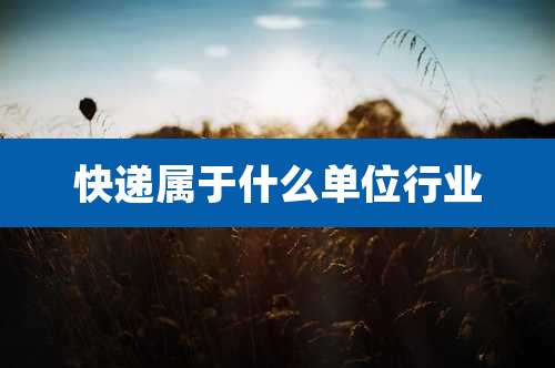 快递属于什么单位行业