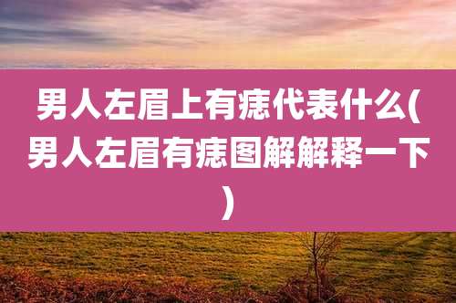 男人左眉上有痣代表什么(男人左眉有痣图解解释一下)