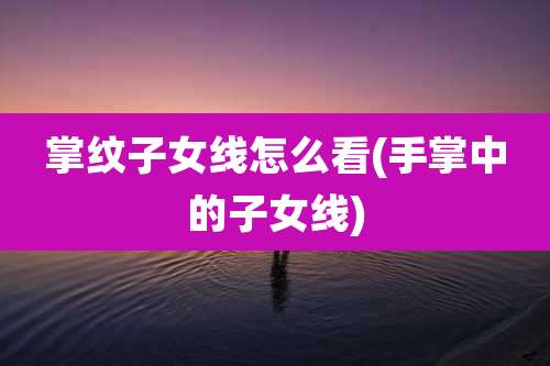 掌纹子女线怎么看(手掌中的子女线)