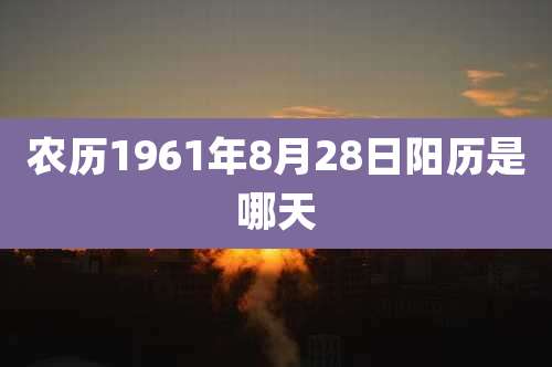 农历1961年8月28日阳历是哪天