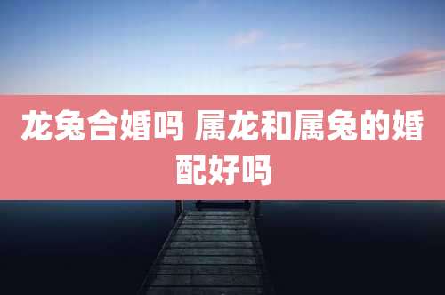龙兔合婚吗 属龙和属兔的婚配好吗