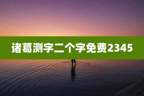 诸葛测字二个字免费2345