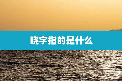 晓字指的是什么