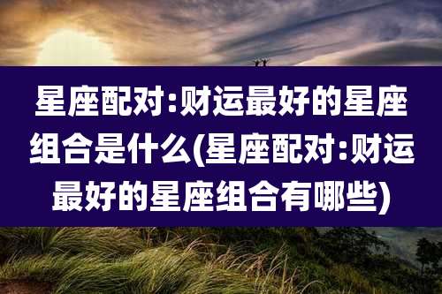 星座配对:财运最好的星座组合是什么(星座配对:财运最好的星座组合有哪些)