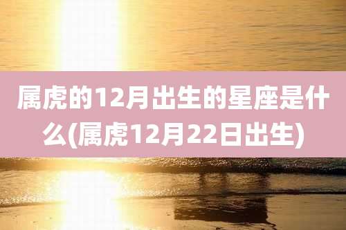 属虎的12月出生的星座是什么(属虎12月22日出生)