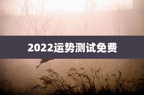 2022运势测试免费