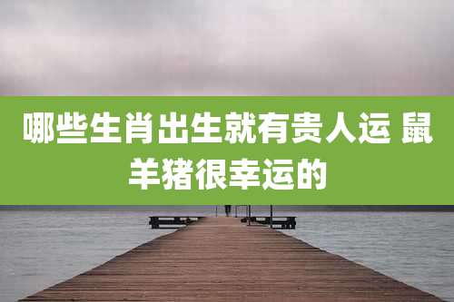 哪些生肖出生就有贵人运 鼠羊猪很幸运的