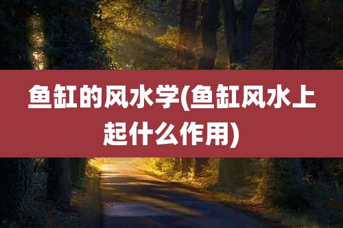 鱼缸的风水学(鱼缸风水上起什么作用)