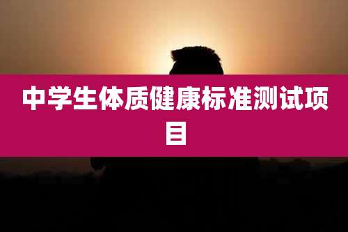 中学生体质健康标准测试项目